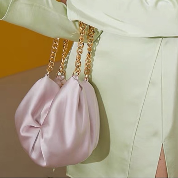 Brand New Silk Pink Gold Chain Bag - Picture 3 of 4